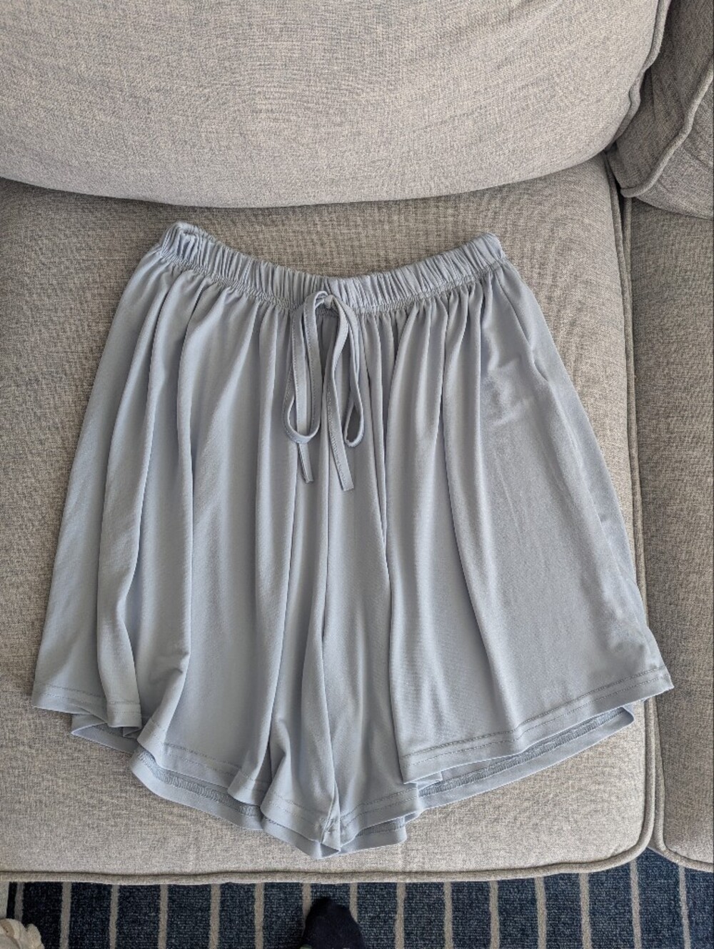 OAK + FORT Light Blue Elastic Waist Drawstring Shorts